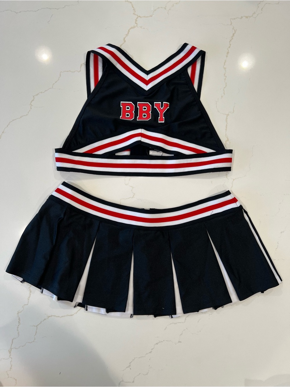 Fashion Nova Black, Red & White Womens Cheer Set with BBY